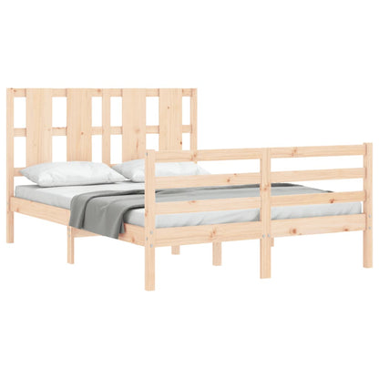 Bed Frame Without Mattress Double Solid Wood