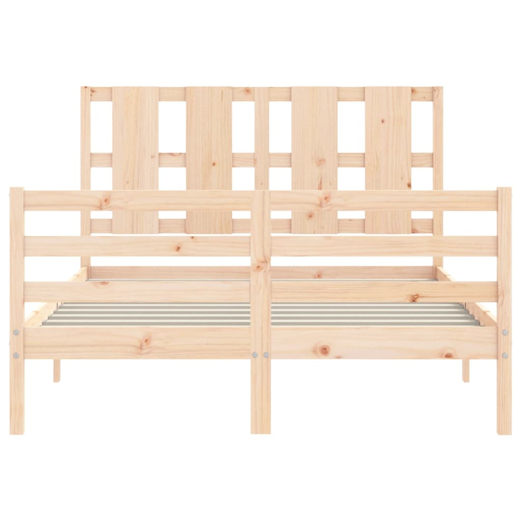 Bed Frame Without Mattress Double Solid Wood