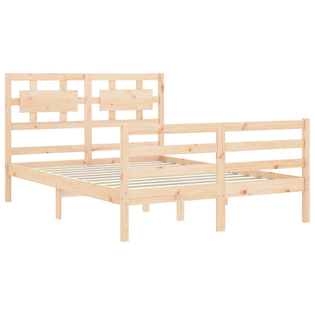 Bed Frame Without Mattress Double Solid Wood