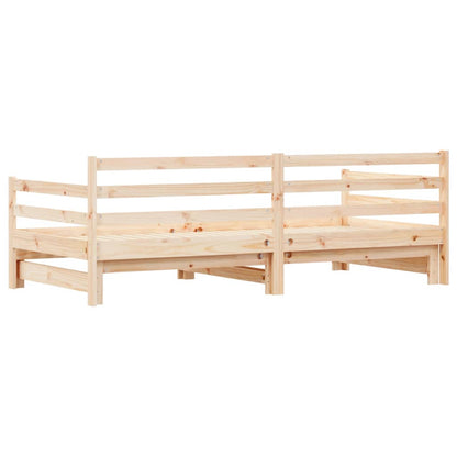 Daybed With Trundle Without Mattress 90X190 Cm Single Solid Wood