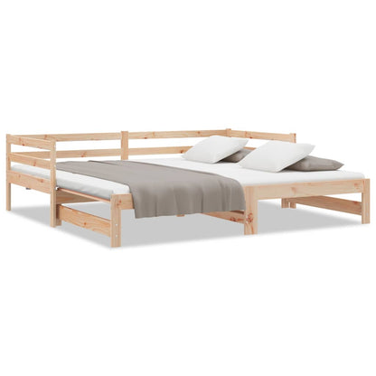 Day Bed With Trundle Without Mattress 90X190 Cm Single Solid Wood