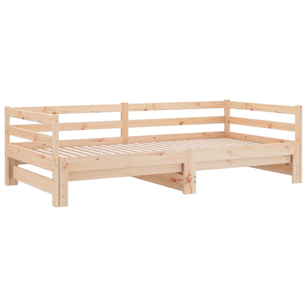 Day Bed With Trundle Without Mattress 90X190 Cm Single Solid Wood