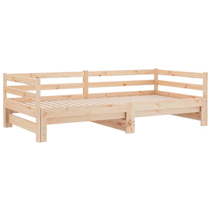 Day Bed With Trundle Without Mattress 90X190 Cm Single Solid Wood