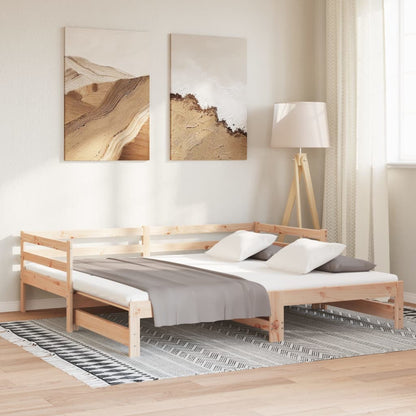 Day Bed With Trundle Without Mattress 90X190 Cm Single Solid Wood