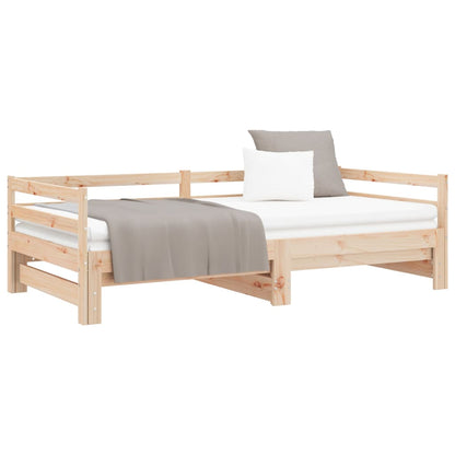 Day Bed With Trundle Without Mattress 90X190 Cm Single Solid Wood