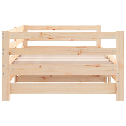 Day Bed With Trundle Without Mattress 90X190 Cm Single Solid Wood