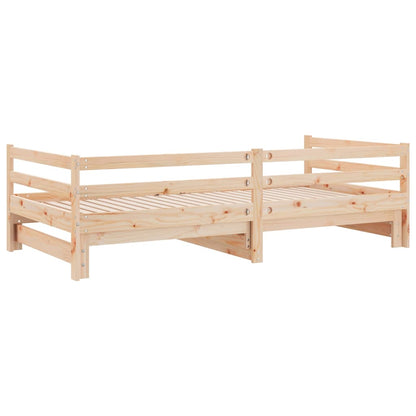 Day Bed With Trundle Without Mattress 90X190 Cm Single Solid Wood