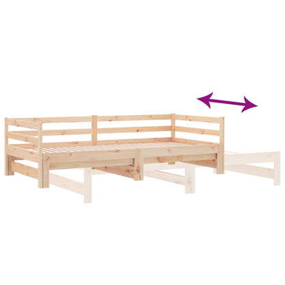 Day Bed With Trundle Without Mattress 90X190 Cm Single Solid Wood