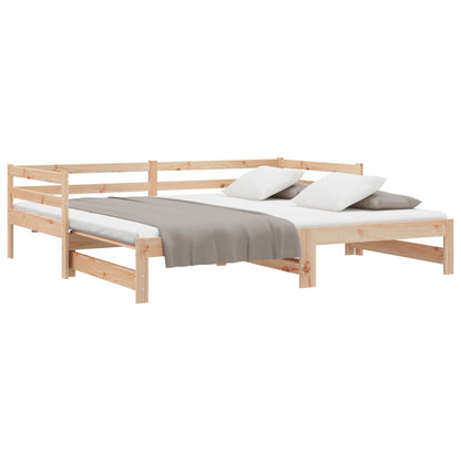 Day Bed With Trundle Without Mattress 90X190 Cm Single Solid Wood