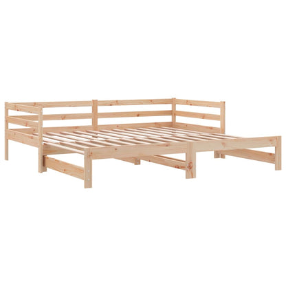 Day Bed With Trundle Without Mattress 90X190 Cm Single Solid Wood