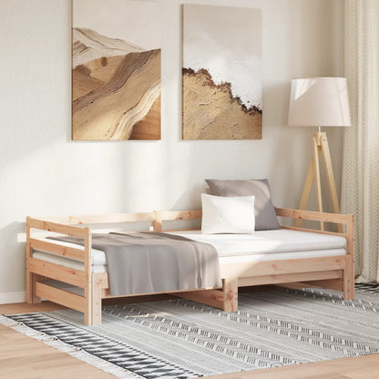 Day Bed With Trundle Without Mattress 90X190 Cm Single Solid Wood