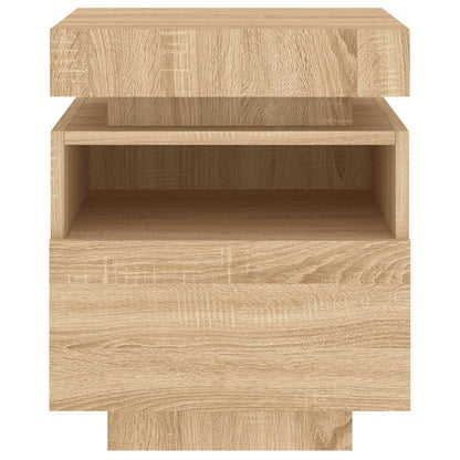 Bedside Cabinet With Led Lights Sonoma Oak 40X39X48.5 Cm