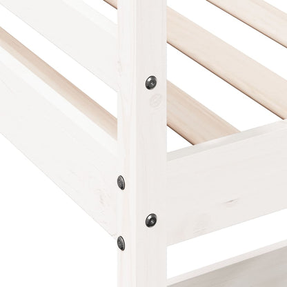 Loft Bed With Desk White 90X190 Cm Solid Wood Pine