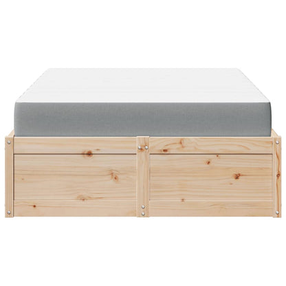Bed With Mattress 120X200 Cm Solid Wood Pine
