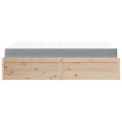 Bed With Mattress 120X200 Cm Solid Wood Pine