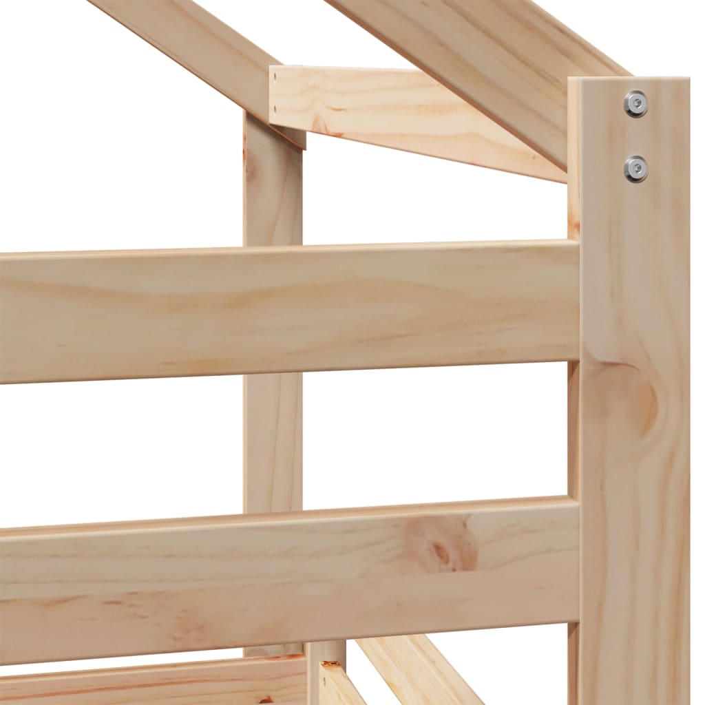 Bunk Bed Without Mattress 75X190 Cm Small Single Solid Wood Pine