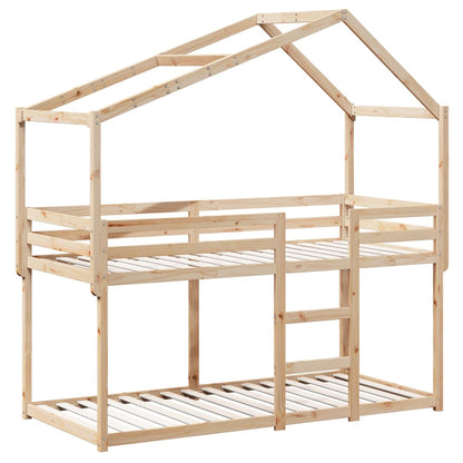 Bunk Bed Without Mattress 90X190 Cm Single Solid Wood Pine