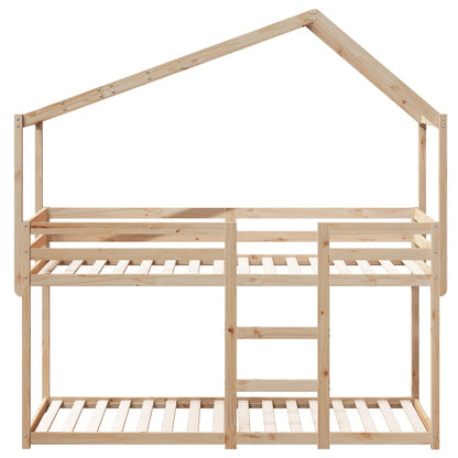 Bunk Bed Without Mattress 90X190 Cm Single Solid Wood Pine
