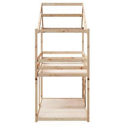 Bunk Bed Without Mattress 90X190 Cm Single Solid Wood Pine