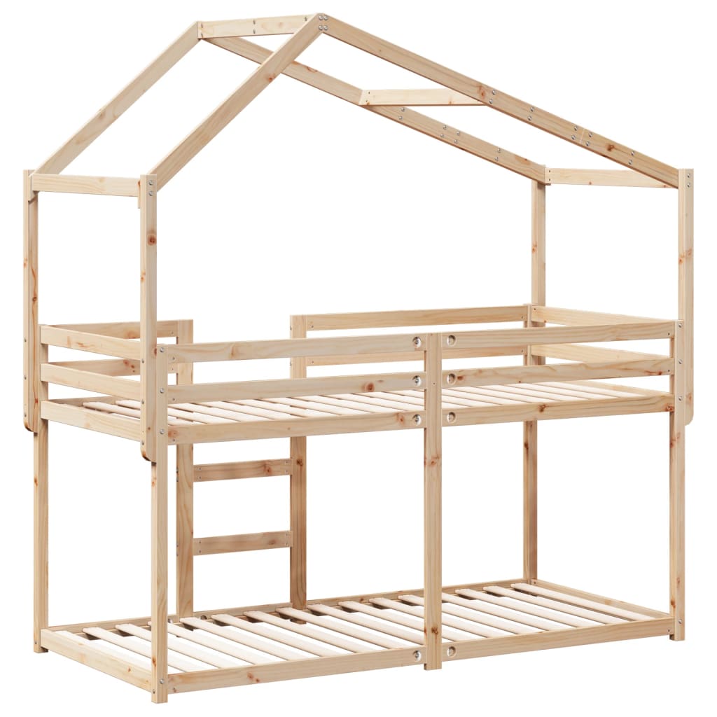 Bunk Bed Without Mattress 90X190 Cm Single Solid Wood Pine