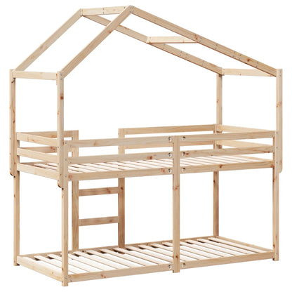 Bunk Bed Without Mattress 90X190 Cm Single Solid Wood Pine