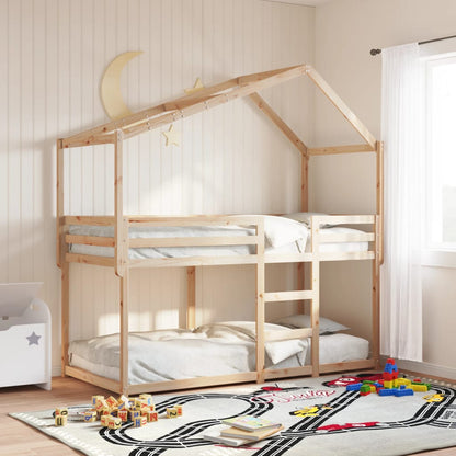 Bunk Bed Without Mattress 90X190 Cm Single Solid Wood Pine
