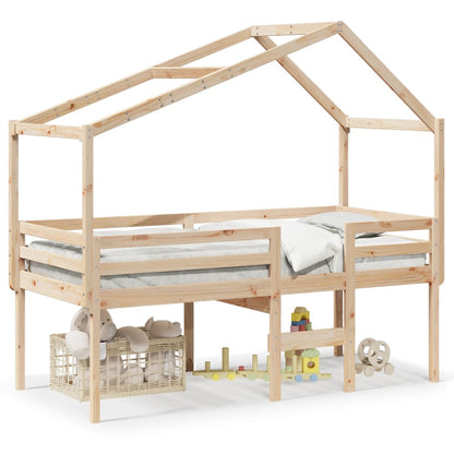 High Sleeper Bed Without Mattress 90X190 Cm Single Solid Wood Pine