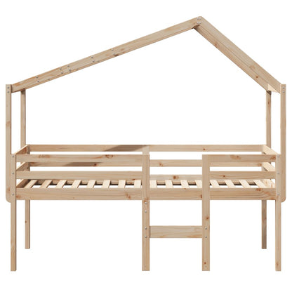 High Sleeper Bed Without Mattress 90X190 Cm Single Solid Wood Pine
