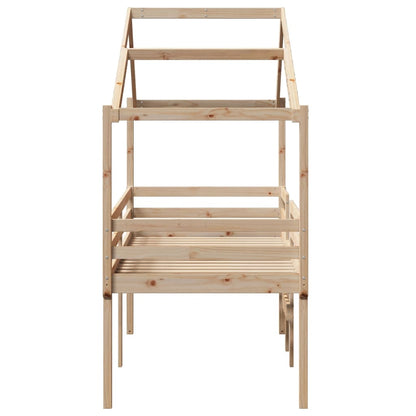 High Sleeper Bed Without Mattress 90X190 Cm Single Solid Wood Pine