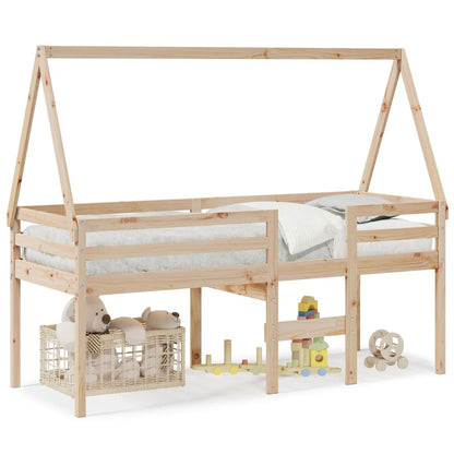 High Sleeper Bed Without Mattress 90X190 Cm Single Solid Wood Pine