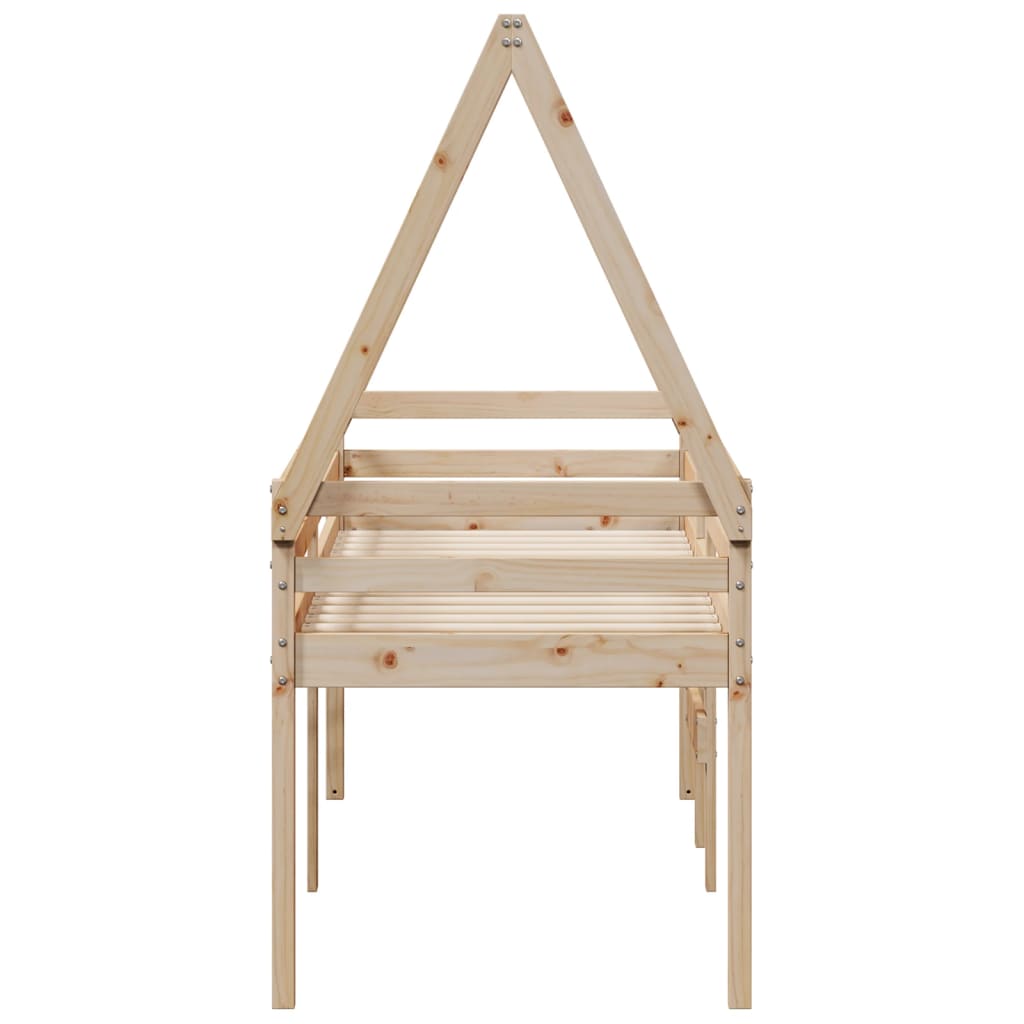 High Sleeper Bed Without Mattress 90X190 Cm Single Solid Wood Pine