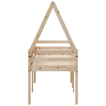 High Sleeper Bed Without Mattress 90X190 Cm Single Solid Wood Pine