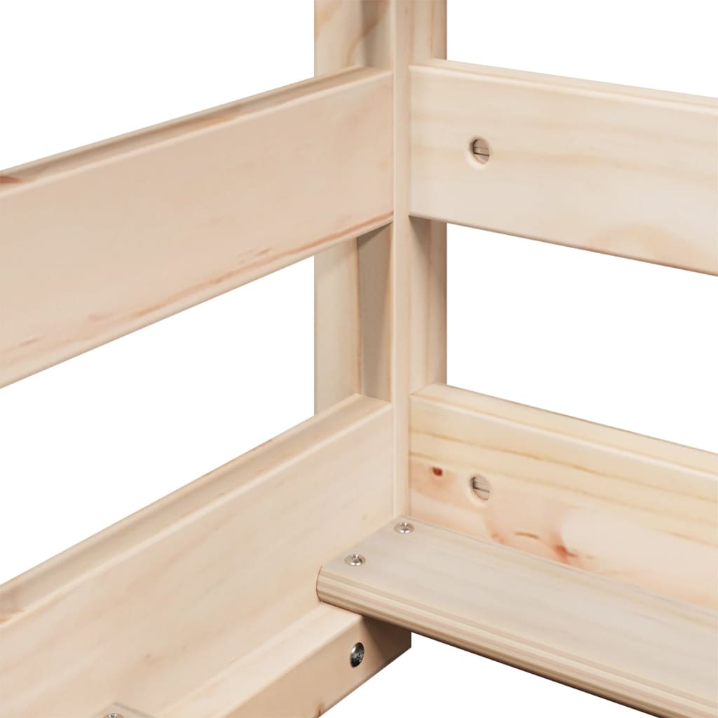 High Sleeper Bed Without Mattress 90X190 Cm Single Solid Wood Pine