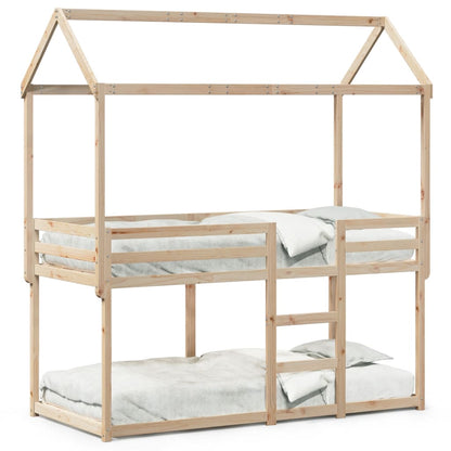 Bunk Bed Without Mattress 90X190 Cm Single Solid Wood Pine