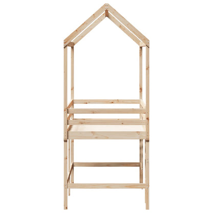 Loft Bed With Ladder And Roof Without Mattress 90X200 Cm