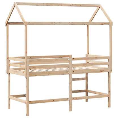 Loft Bed With Ladder And Roof Without Mattress 90X200 Cm