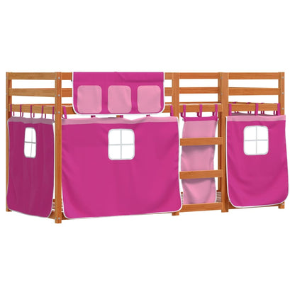 Bunk Bed Without Mattress Pink 90X190 Cm Single Solid Wood Pine