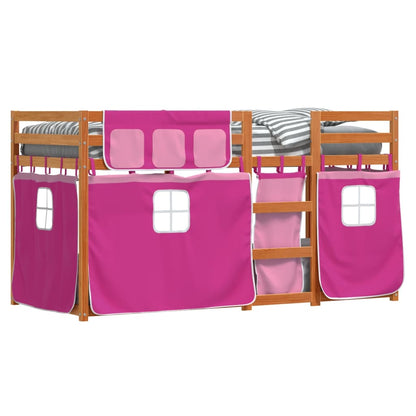 Bunk Bed Without Mattress Pink 90X190 Cm Single Solid Wood Pine