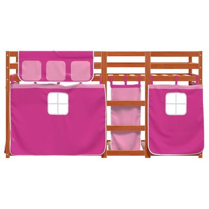 Bunk Bed Without Mattress Pink 90X190 Cm Single Solid Wood Pine