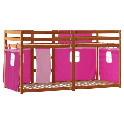 Bunk Bed Without Mattress Pink 90X190 Cm Single Solid Wood Pine
