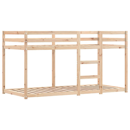 Bunk Bed With Curtains Pink 75X190 Cm Solid Wood Pine