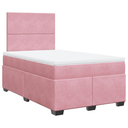 Box Spring Bed With Mattress Pink 120X190 Cm Small Double Velvet