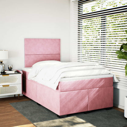 Box Spring Bed With Mattress Pink 120X190 Cm Small Double Velvet