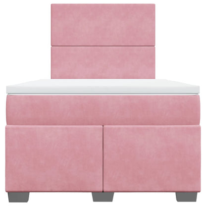 Box Spring Bed With Mattress Pink 120X190 Cm Small Double Velvet