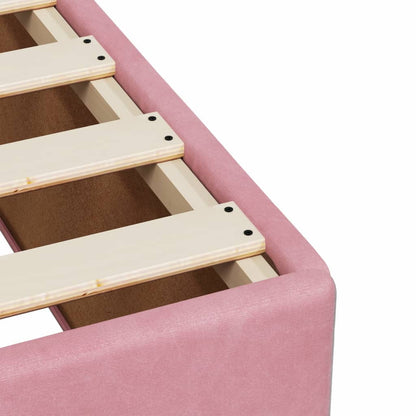 Box Spring Bed With Mattress Pink 120X190 Cm Small Double Velvet