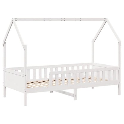 Kids' House Bed Frame Without Mattress White 90X190 Cm Single Pine