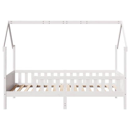 Kids' House Bed Frame Without Mattress White 90X190 Cm Single Pine