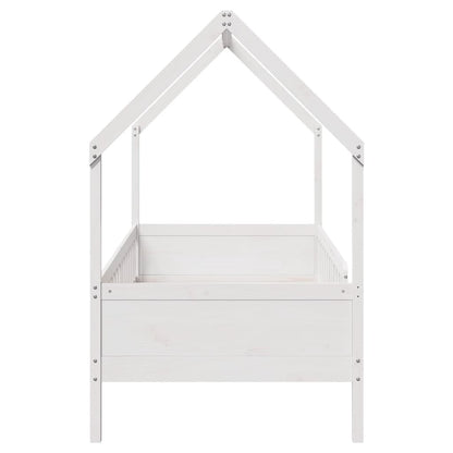 Kids' House Bed Frame Without Mattress White 90X190 Cm Single Pine
