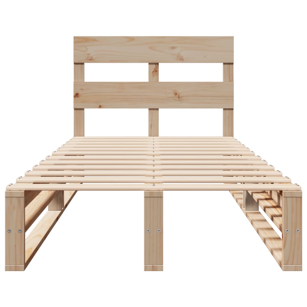 Bed Frame Without Mattress 90X190 Cm Single Solid Wood Pine