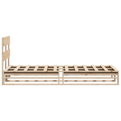 Bed Frame Without Mattress 90X190 Cm Single Solid Wood Pine